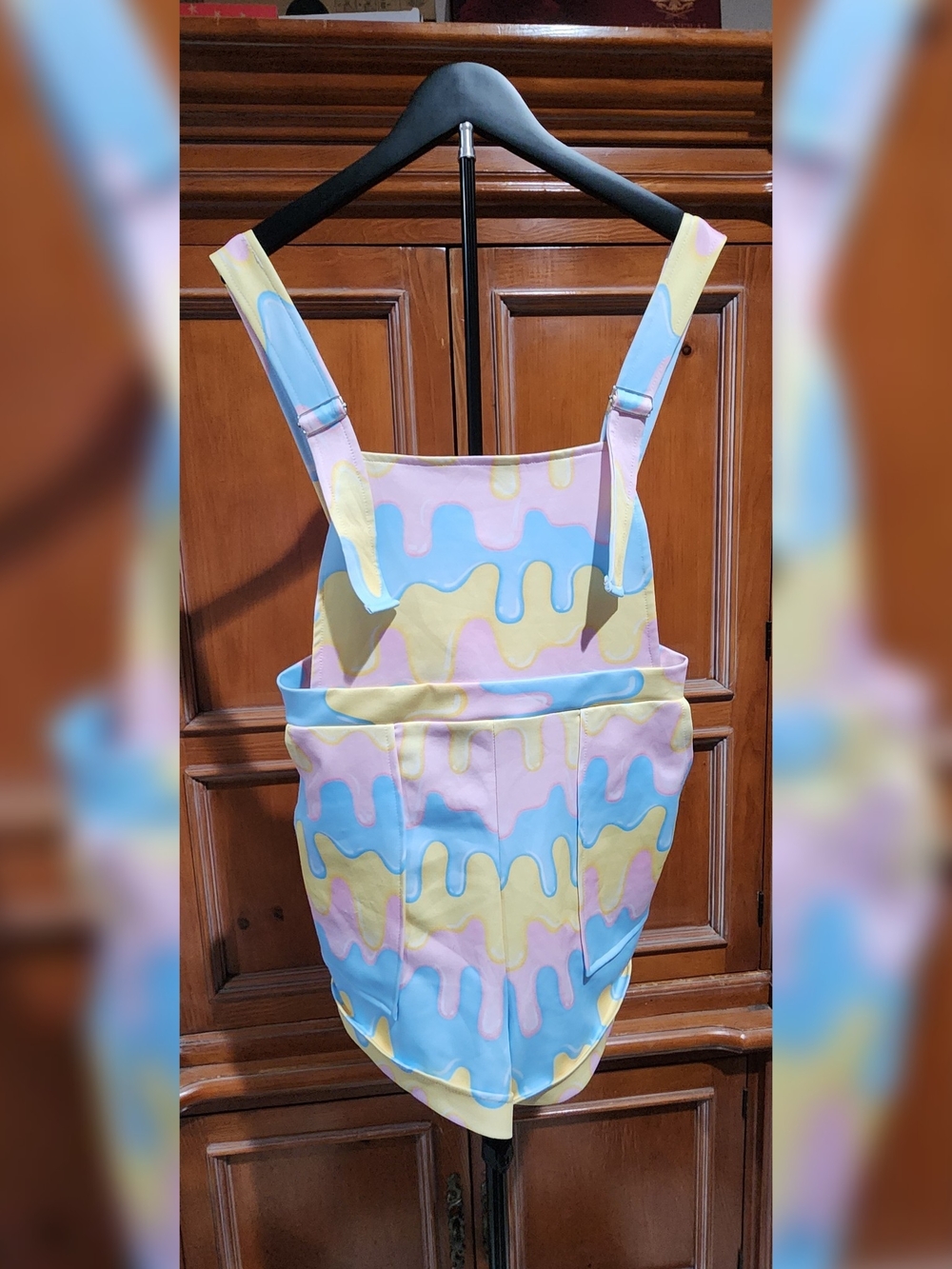 Inspire Pastel Drip Print Jumpsuit in Blue, Pink & Yellow